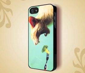 EAT MORE VEGETABLES KITTY CAT KITTEN - iPhone 4 Case, iPhone 4s Case and iPhone 5 case Hard Plastic Case HNF