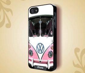 VW MINI BUS PINK - iPhone 4 Case, iPhone 4s Case and iPhone 5 case Hard Plastic Case HNF