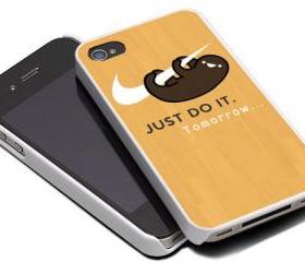 NIKE JUST DO IT LAZY SLOTH - iPhone 4 Case, iPhone 4s Case and iPhone 5 case Hard Plastic Case MSH