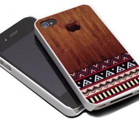 WOOD AZTEC PATTERN - iPhone 4 Case, iPhone 4s Case and iPhone 5 case Hard Plastic Case MSH