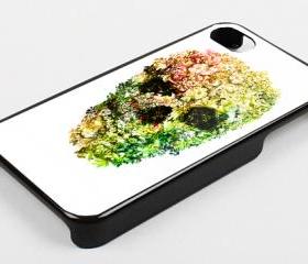 FLORAL SKULL CUSTOM COLORFULL - iPhone 4 Case, iPhone 4s Case and iPhone 5 case Hard Plastic Case KK