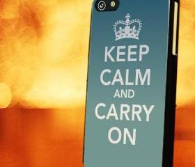 KEEP CALM AND CARRY ON - iPhone 4 Case, iPhone 4s Case and iPhone 5 case Hard Plastic Case LZN