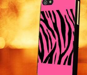 ZEBRA PINK BLACK - iPhone 4 Case, iPhone 4s Case and iPhone 5 case Hard Plastic Case LZN