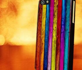 RAINBOW WOOD - iPhone 4 Case, iPhone 4s Case and iPhone 5 case Hard Plastic Case LZN