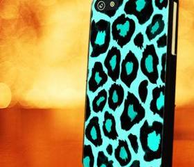 LEOPARD TURQOUISE - iPhone 4 Case, iPhone 4s Case and iPhone 5 case Hard Plastic Case LZN