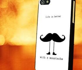 LIFE IS BETTER WITH MUSTACHE - iPhone 4 Case, iPhone 4s Case and iPhone 5 case Hard Plastic Case LZN