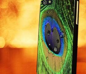 PEACOCK FEATHER GREEN BLUE - iPhone 4 Case, iPhone 4s Case and iPhone 5 case Hard Plastic Case LZN