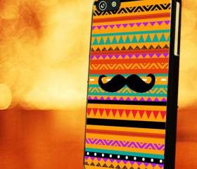 TRIBAL AZTEC WITH TRIBAL MUSTACHE - iPhone 4 Case, iPhone 4s Case and iPhone 5 case Hard Plastic Case LZN