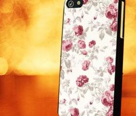 VINTAGE FLOWER PINK ROSE - iPhone 4 Case, iPhone 4s Case and iPhone 5 case Hard Plastic Case LZN