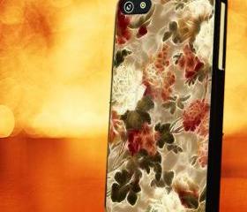 VINTAGE FLOWER WITH GLOW - iPhone 4 Case, iPhone 4s Case and iPhone 5 case Hard Plastic Case LZN