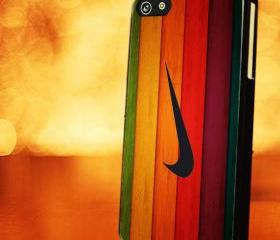 WOOD WITH NIKE COLORFUL - iPhone 4 Case, iPhone 4s Case and iPhone 5 case Hard Plastic Case LZN