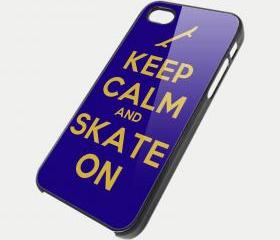 KEEP CALM AND SKATE ON - iPhone 4 Case, iPhone 4s Case and iPhone 5 case Hard Plastic Case SWX