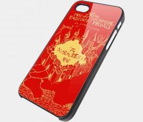 MARAUDERS MAP RED- iPhone 4 Case, iPhone 4s Case and iPhone 5 case Hard Plastic Case SWX
