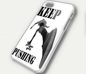 SKATE KEEP PUSHING - iPhone 4 Case, iPhone 4s Case and iPhone 5 case Hard Plastic Case SWX