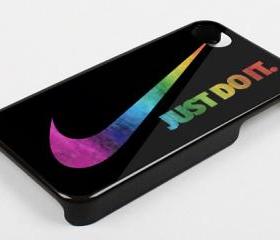JUST DO IT RAINBOW - iPhone 4 Case, iPhone 4s Case and iPhone 5 case Hard Plastic Case KK