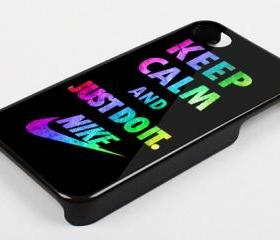 JUST DO IT NIKE RAINBOW - iPhone 4 Case, iPhone 4s Case and iPhone 5 case Hard Plastic Case KK