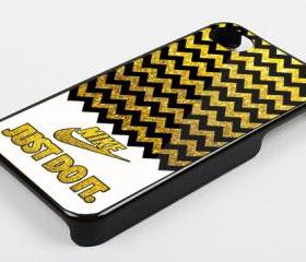 NIKE CHEVRON GOLD - iPhone 4 Case, iPhone 4s Case and iPhone 5 case Hard Plastic Case KK