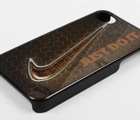 NIKE JUST DO IT BEE PATTERN - iPhone 4 Case, iPhone 4s Case and iPhone 5 case Hard Plastic Case KK