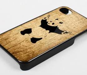 PANDA WITH TWIN GUN - iPhone 4 Case, iPhone 4s Case and iPhone 5 case Hard Plastic Case KK
